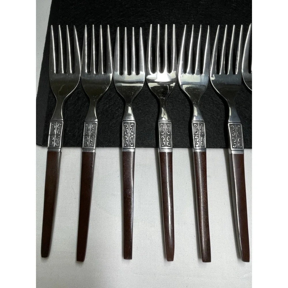 Vintage 1960s EKCO Eterna La Joya Set 12 Forks Silverware Flatware Made in Japan